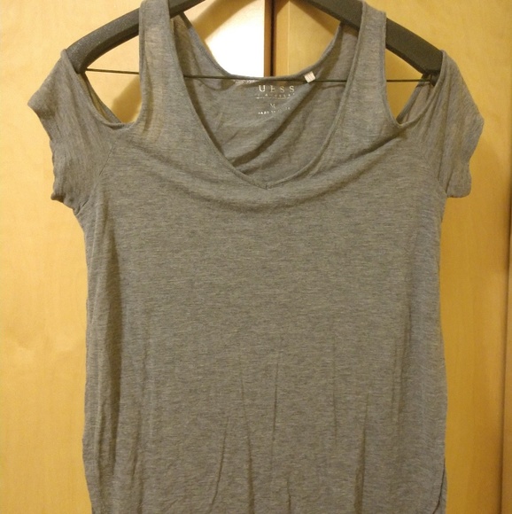 Guess Tops - Grey cold shoulder tee